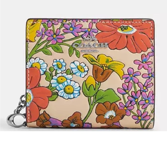 Coach Snap Wallet With Floral Print - Picture 1 of 8